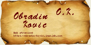 Obradin Ković vizit kartica